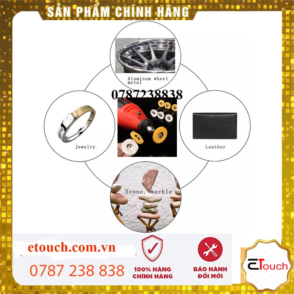 Bánh xe vải đánh bóng màu trắng nhỏ có cốt gắn 2.35mm