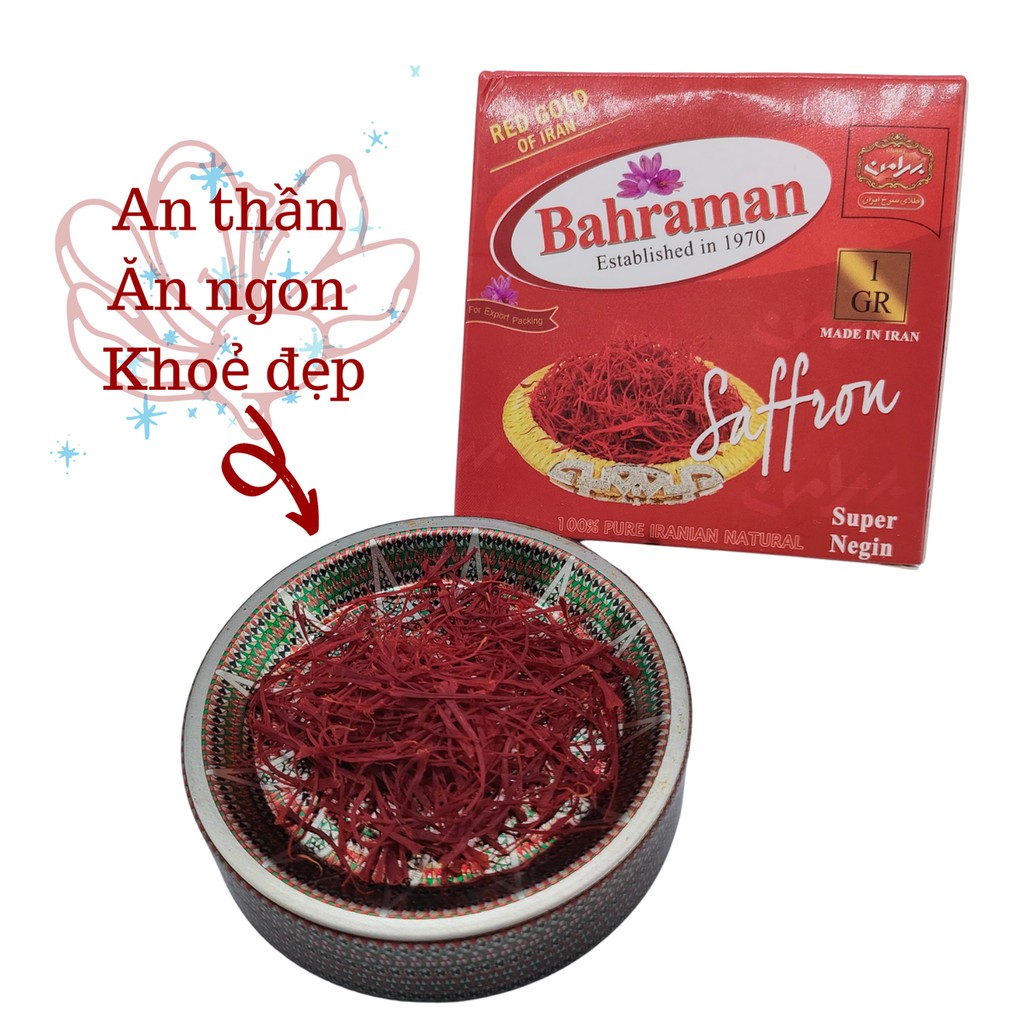 SAFFRON BAHRAMAN Nhụy Hoa Nghệ Tây 1g hàng chính hãng, ảnh tự chụp | BigBuy360 - bigbuy360.vn
