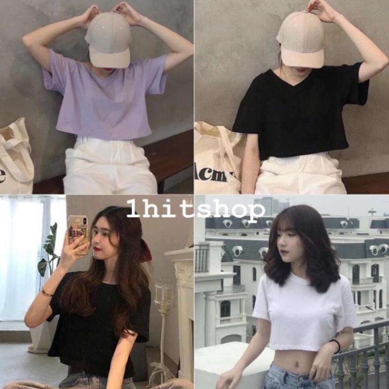 Áo Croptop Cổ Tím Trơn Nữ Xinh | BigBuy360 - bigbuy360.vn