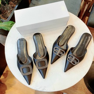 dép nữ Sục nữ khóa BB đính đá mũi nhọn ( Hàng QCCC full box ) 2021
