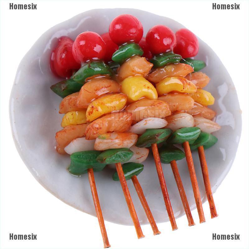 [HoMSI] 1:6/1:12 Dollhouse Miniature BBQ Skewer Mini Barbecue Doll House Kitchen Decor SUU