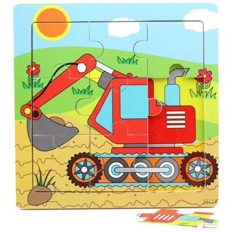 Set 2 Tranh Ghép Hình Gỗ Cho Bé 3D , 9 Mảnh Giúp Bé Rèn Luyện Trí Tuệ