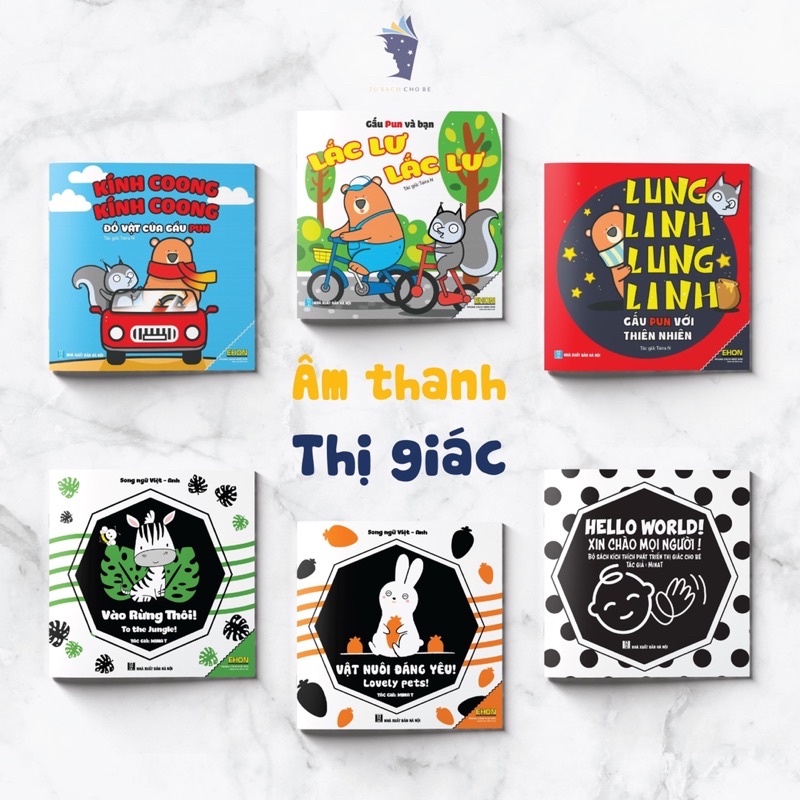 Sách - bộ 6 cuốn Ehon kích thích thị giác - âm thanh cho trẻ sơ sinh