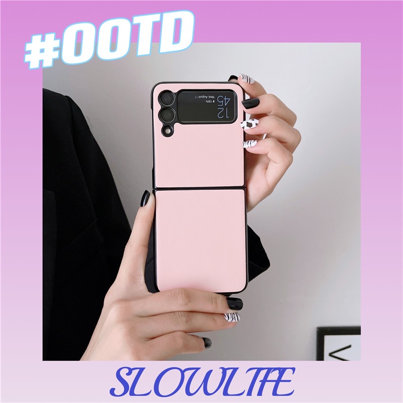 Ốp Điện Thoại Da Nắp Gập Chống Sốc Màu Trơn Cho Samsung Galaxy Z Flip 4 Z Flip 3 5G Z Flip 4 Zflip3 Flip4 Z Flip 3