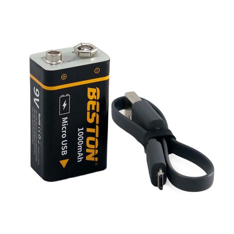 Pin sạc 9v 1000mAh Beston cao cấp dung lượng cao sạc trực tiếp bằng cáp micro USB. Tự ngắt khi đầy