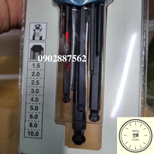1.5-10mm Bộ lục giác bi 9 chi tiết Makita B-65894