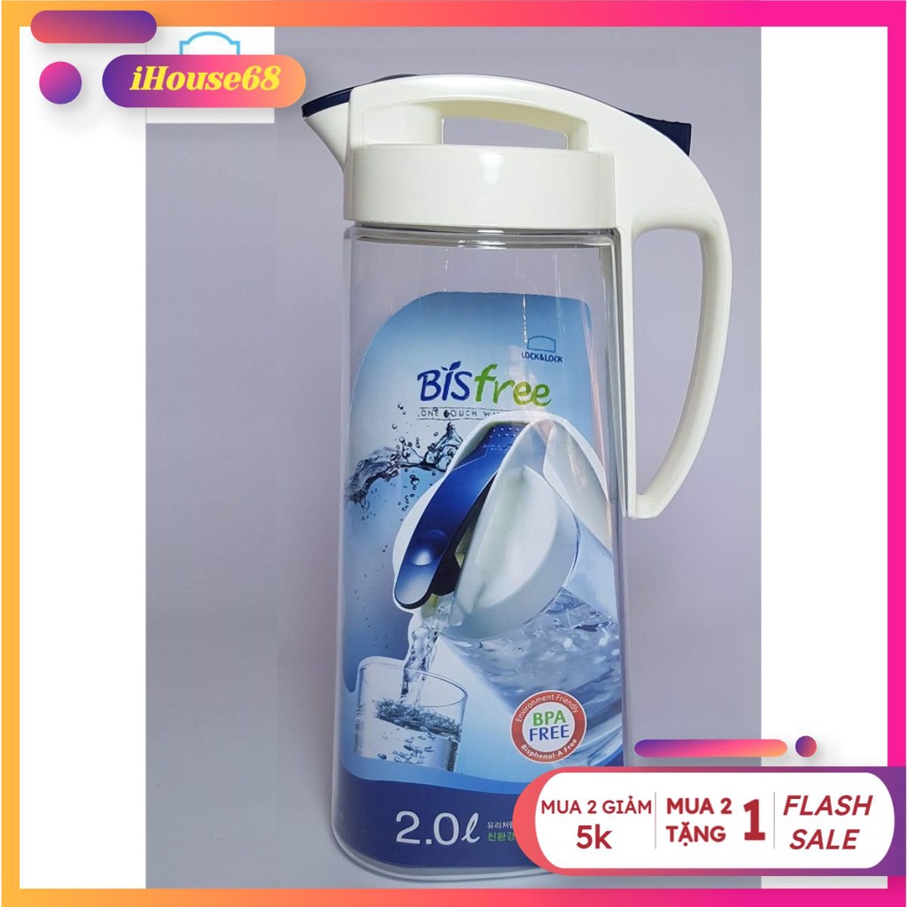 Ca đựng nước Lock&Lock bằng nhựa Tritan 1,6 Lít (ABF631) / 2 Lít (ABF632) CL
