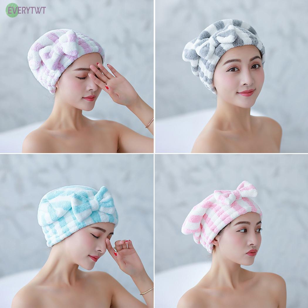 Quick Dry Towel Absorption Accessory Bathroom Cap Hair Hat Home Polyester