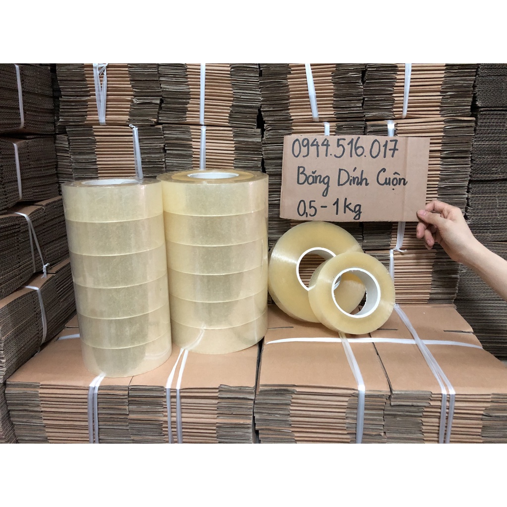 Băng dính 0.5 kg đóng hàng - Bắng keo gói hàng  - HÀNG CHẤT LƯỢNG