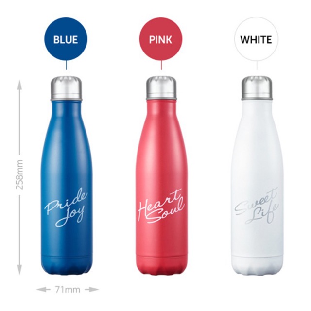 Bình Giữ Nhiệt Lock&amp;Lock Luna Bottle LHC3215 (500ml) - Trắng/Xanh - Hàng Chính Hãng