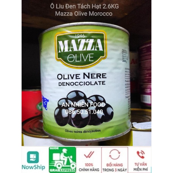 Ô Liu Đen Tách Hạt Olive Quả Oliu Mazza 2.6KG