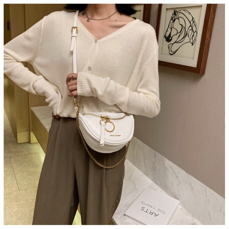 {Hot Trend} Túi bao tử đeo chéo trước ngực Cnk khóa tròn da PU siêu mềm DC07 túi đeo chéo | BigBuy360 - bigbuy360.vn