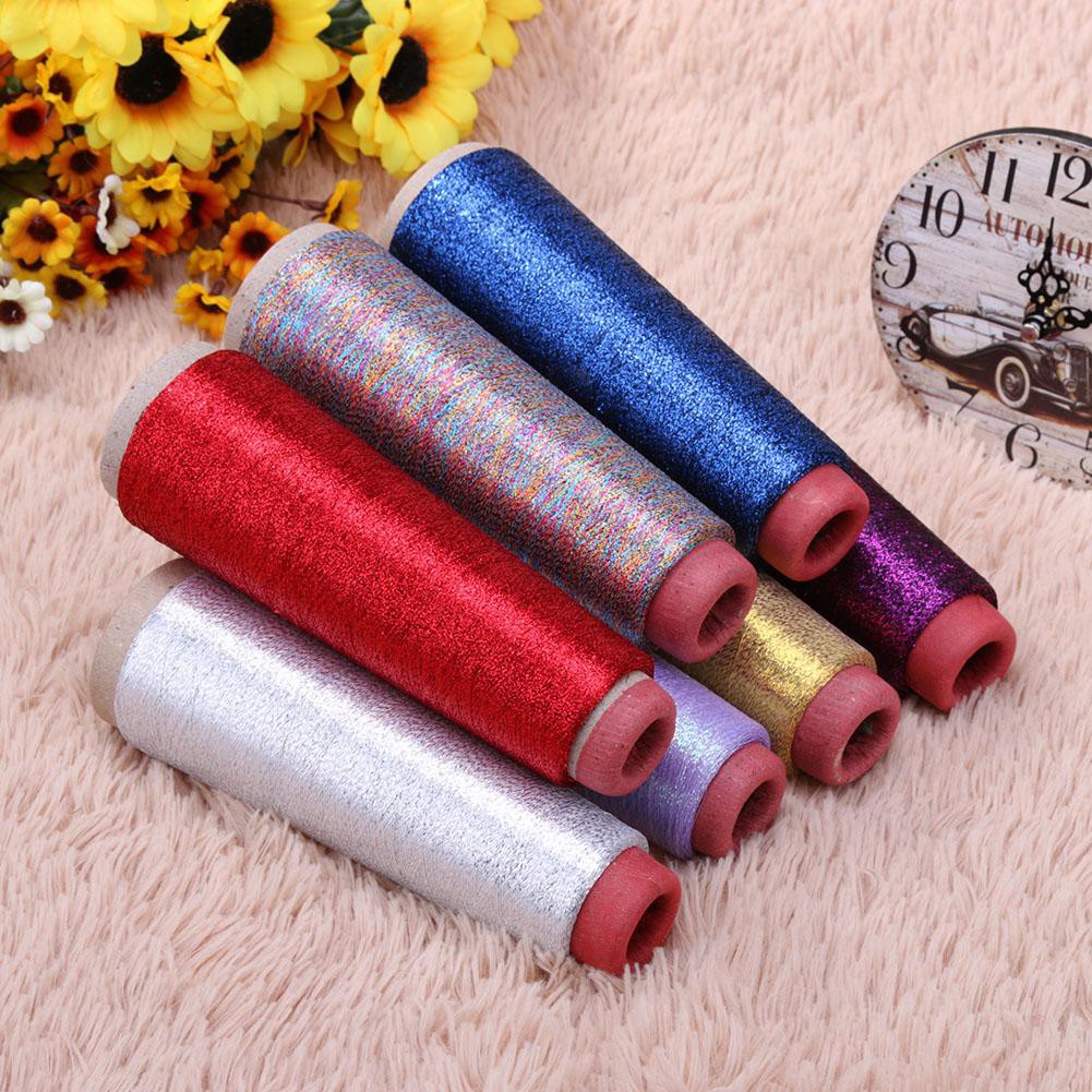 Cuộn chỉ lụa polyester đính kim tuyến bắt mắt