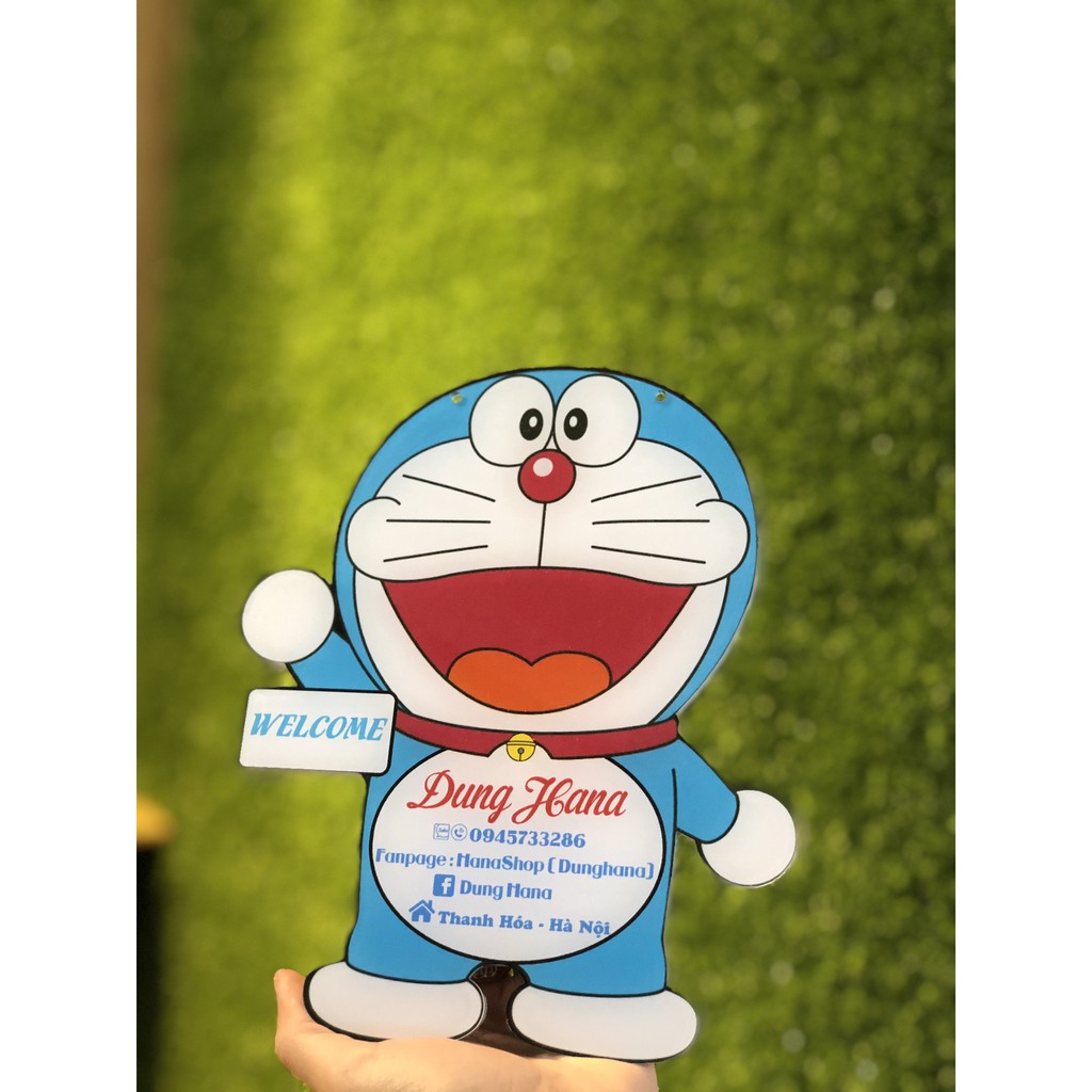 Bảng hiệu Doraemon chất liệu mica - Biển quảng cáo treo shop - Free thiết kế - in thông tin shop theo yêu cầu