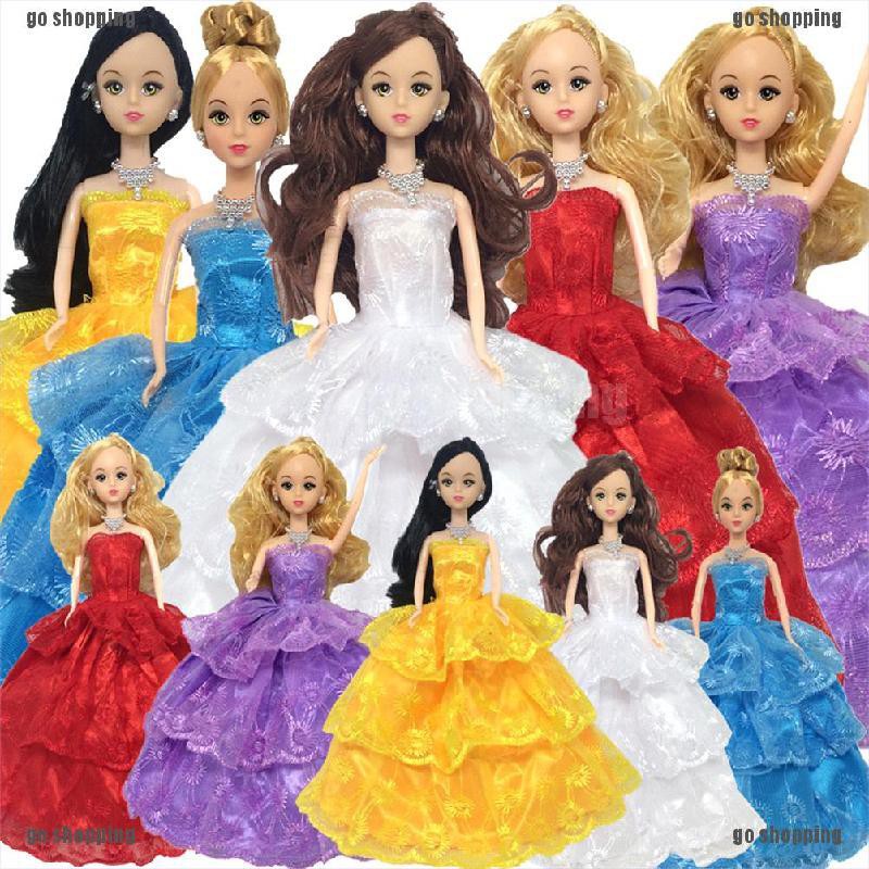 {go shopping}Handmade 3 Layers Wedding Dress Party Gown Clothes Outfits For Barbie Doll Gift