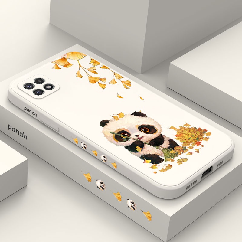 Ốp Điện Thoại Mềm Họa Tiết Gấu Trúc Sáng Tạo Bảo Vệ Toàn Diện Cho Samsung Galaxy A22 A12 4G 5G A02 A02S