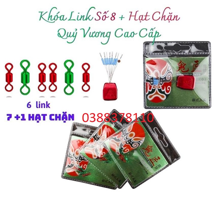 Hạt Chặn + Khóa Link Số 8 Quỷ Vương Cao Cấp