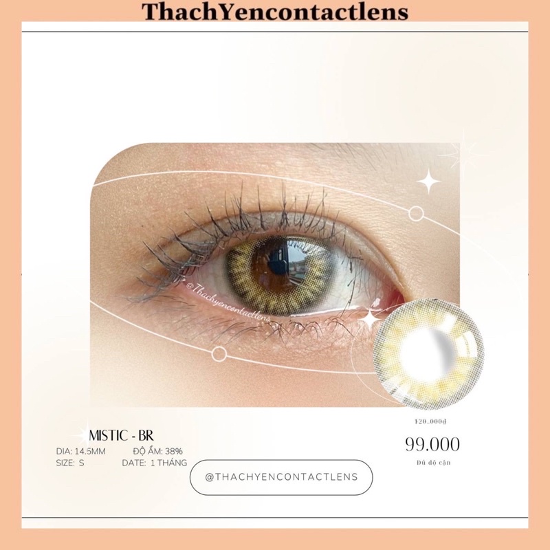 Kính áp tròng Mistic Brown - Lens cận từ 0 - 10 độ