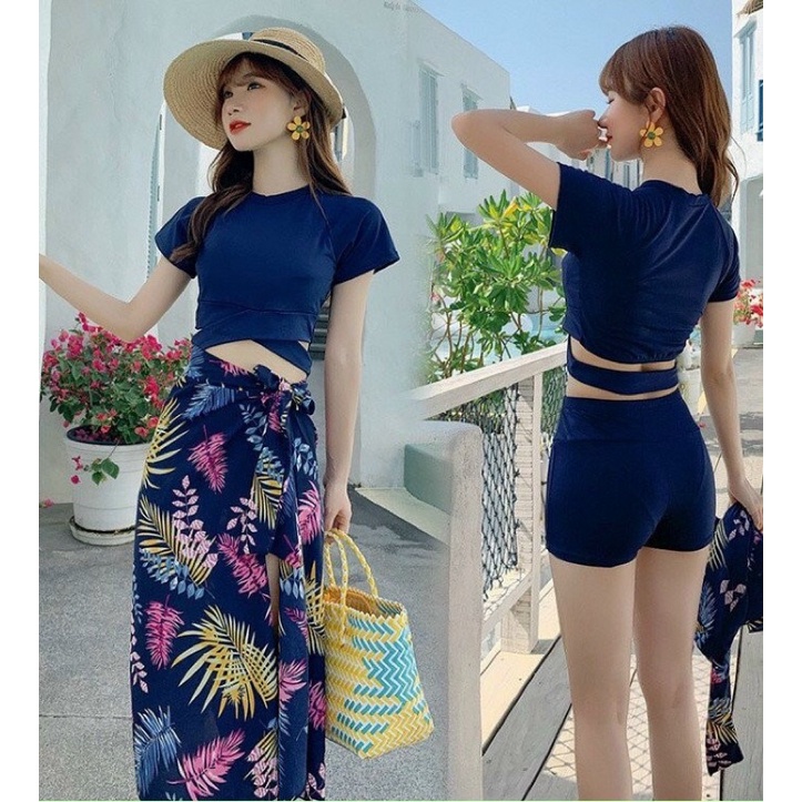 Bộ áo tắm 2 mảnh kèm khăn sang chảnh