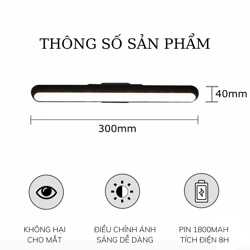 Đèn led gắn dán gương trang điểm tường tủ sạc pin usb tích điện chiếu sáng