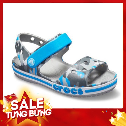 Sandal Trẻ Em - Dép Quai Hậu Cho Bé Cross Band Màu Camo Xanh - Tặng 10 Sticker Hình Gắn - Hàng nhập khẩu