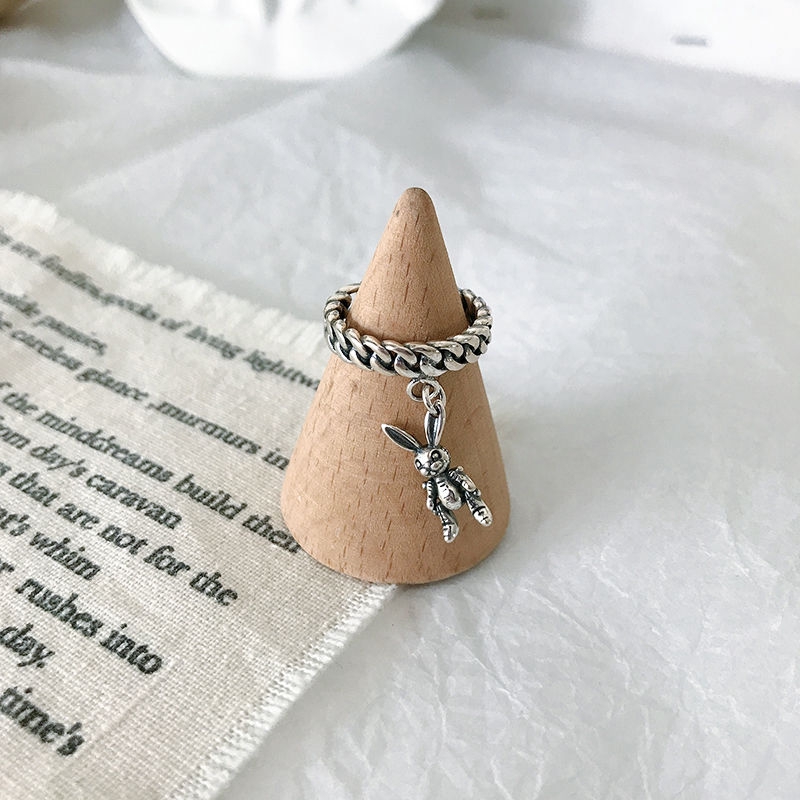 Nhẫn kiểu dáng thiết kế hình thỏ thời trang phong cách retro cá tính