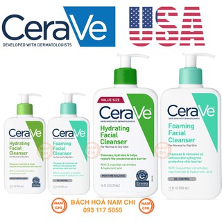 ĐỦ LOẠI SỮA RỬA MẶT CERAVE MỸ DÀNH CHO DA DẦU FOAMING FACIAL CLEANSER DA KHÔ HYDRATING FACIAL CLEANSER (CHUẨN USA)