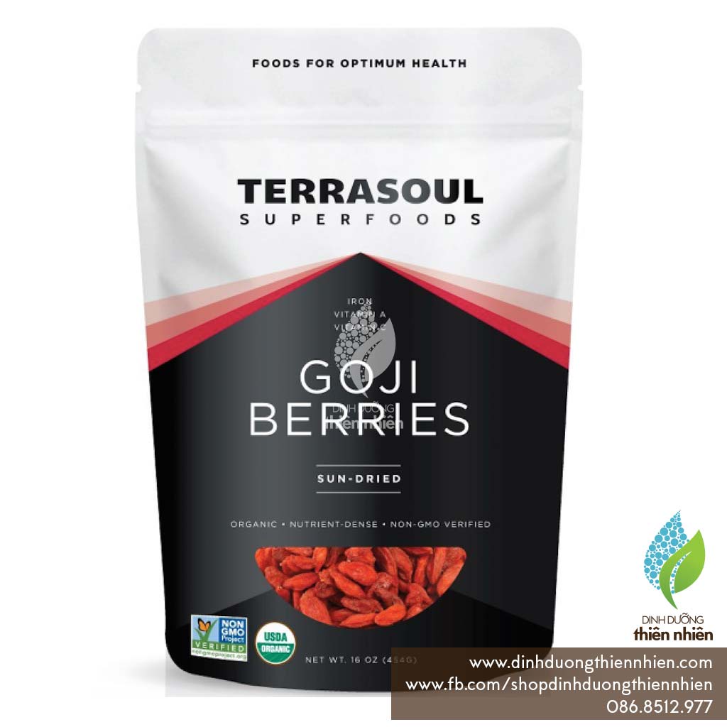 Kỷ tử hữu cơ Terrasoul Superfoods 454g