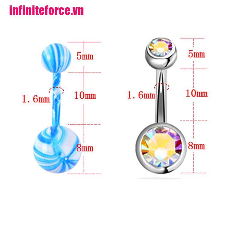 Set 16 Khuyên Rốn Đính Đá Pha Lê