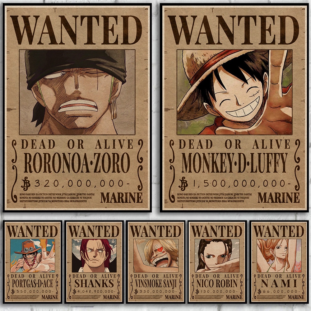 Vua Cướp Biển Bounty Wanted Poster Chất Lượng Cao Giấy Kraft Retro Poster Phòng Khách Thanh Trang Tr