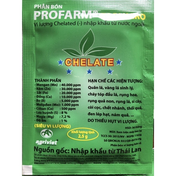 Phân Bón Lá Vi Lượng Chelate PROFARM TOPMICRO