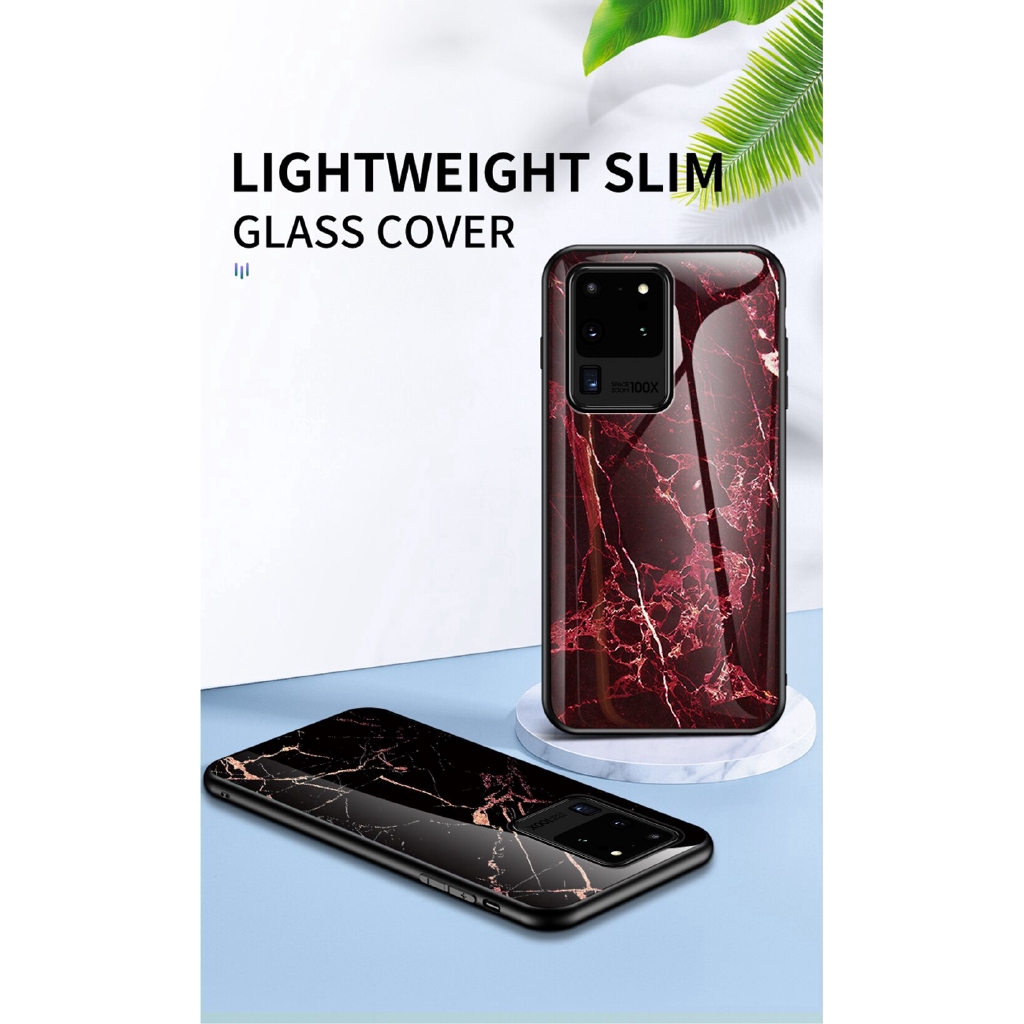 Ốp điện thoại mặt kính họa tiết vân gạch sang trọng dành cho Samsung Galaxy S20 Ultra Note 10 Plus A51 A71 M30s | BigBuy360 - bigbuy360.vn