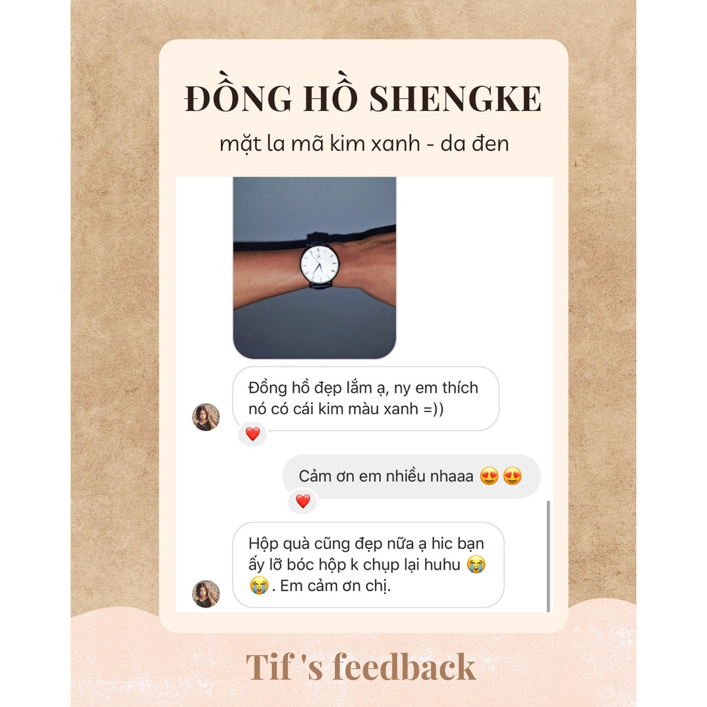 Đồng hồ cặp nam nữ dây da đen SHENGKE mặt la mã kim xanh đồng hồ đôi chính hãng đẹp Watchesbytif size 28mm &amp; size 40mm