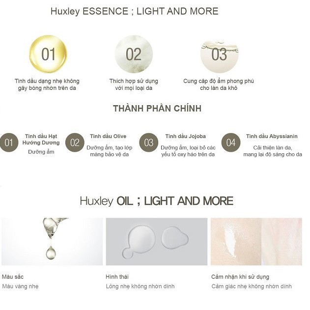 Combo Dưỡng Ẩm Tối Ưu, Dưỡng Trắng Chiết Xuất Xương Rồng Huxley ( Toner 120ml + Serum Light And More 30ml )