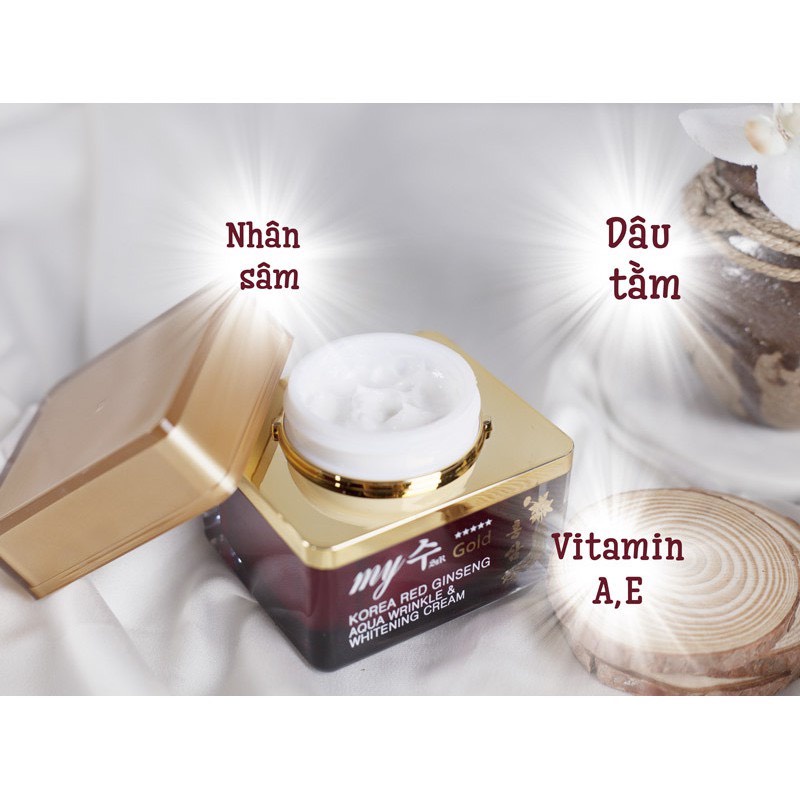[Chính Hãng_My Gold] Kem Hồng sâm Dưỡng Trắng Da RED GINSENG AQUA WRINKLE &amp; WHITENING CREAM- 50ml