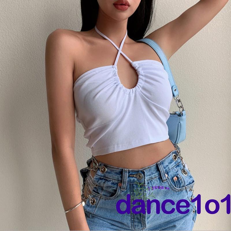 Áo tank top không tay màu sắc đơn giản quyến rũ cho nữ