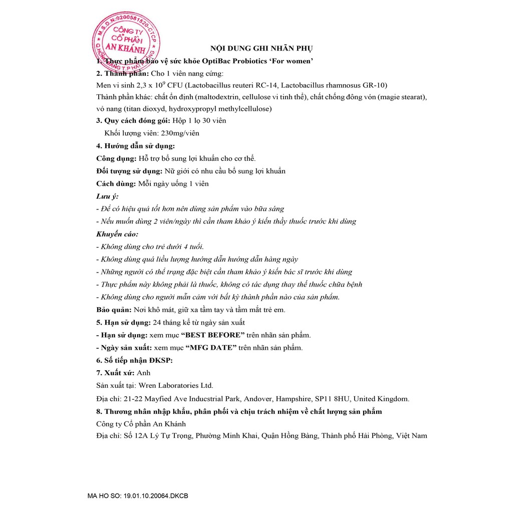 [HÀNG CHÍNH HÃNG] Men vi sinh Optibac tím cho phụ nữ | BigBuy360 - bigbuy360.vn