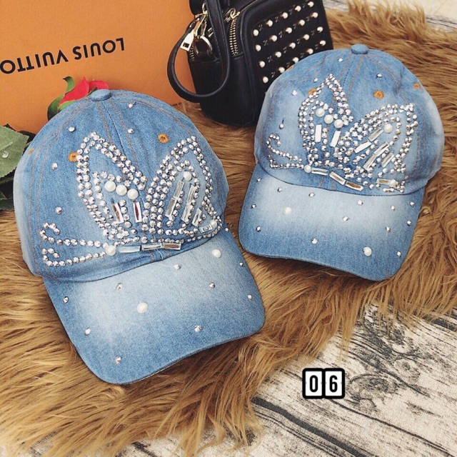 ♥️♥️♥️nón jean đính đá - hàng nhập qc Chất liệu :jean 🌈🌈Màu sắc : đẹp y ảnh chụp thật, bao hàng.