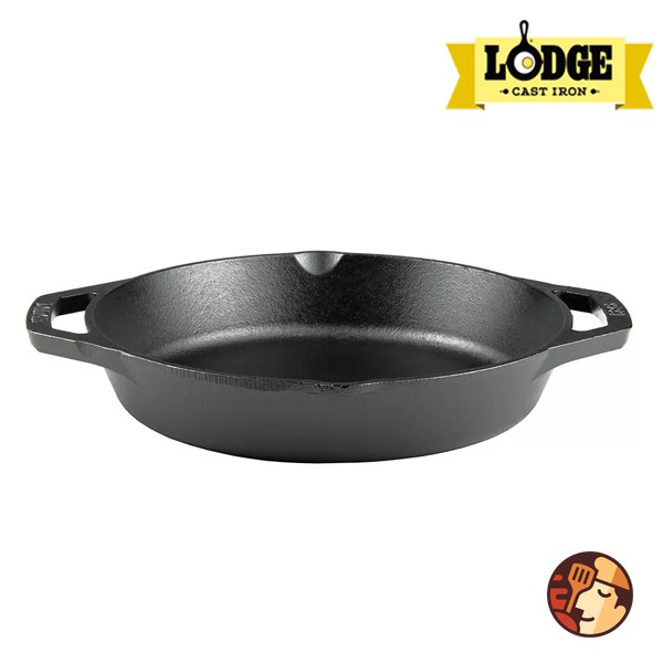 Chảo gang Lodge 26 cm hai tay cầm chống dính tự nhiên dùng được cho mọi loại bếp và lò nướng