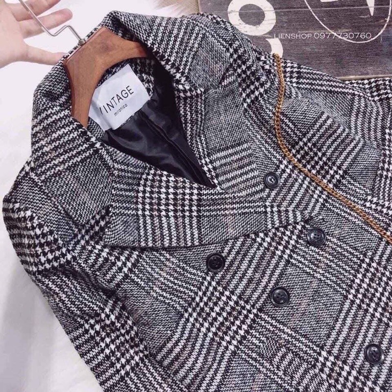 Áo dạ kẻ 6 cúc hàng quảng châu 2 lớp, Áo vest BLAZER dạ hàng đẹp , áo dày 2 lớp sẵn 2 màu ( áo dạ kẻ 6 cúc) | BigBuy360 - bigbuy360.vn