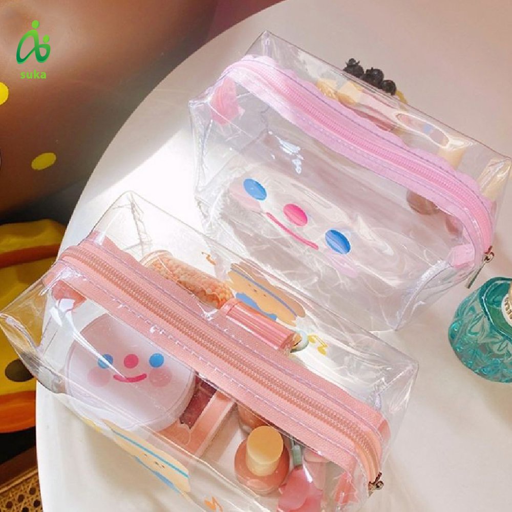 Túi đựng đồ make up, mỹ phẩm, khi đi du lịch bằng nhựa trong suốt chống nước-Túi đựng bút đa năng SK