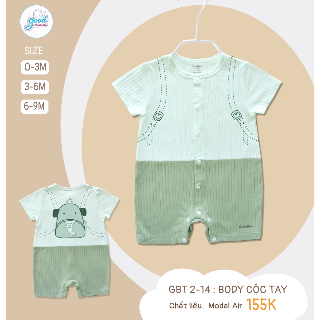 Bodysuit cho bé sơ sinh trai gái Goodmama từ 0-9 tháng