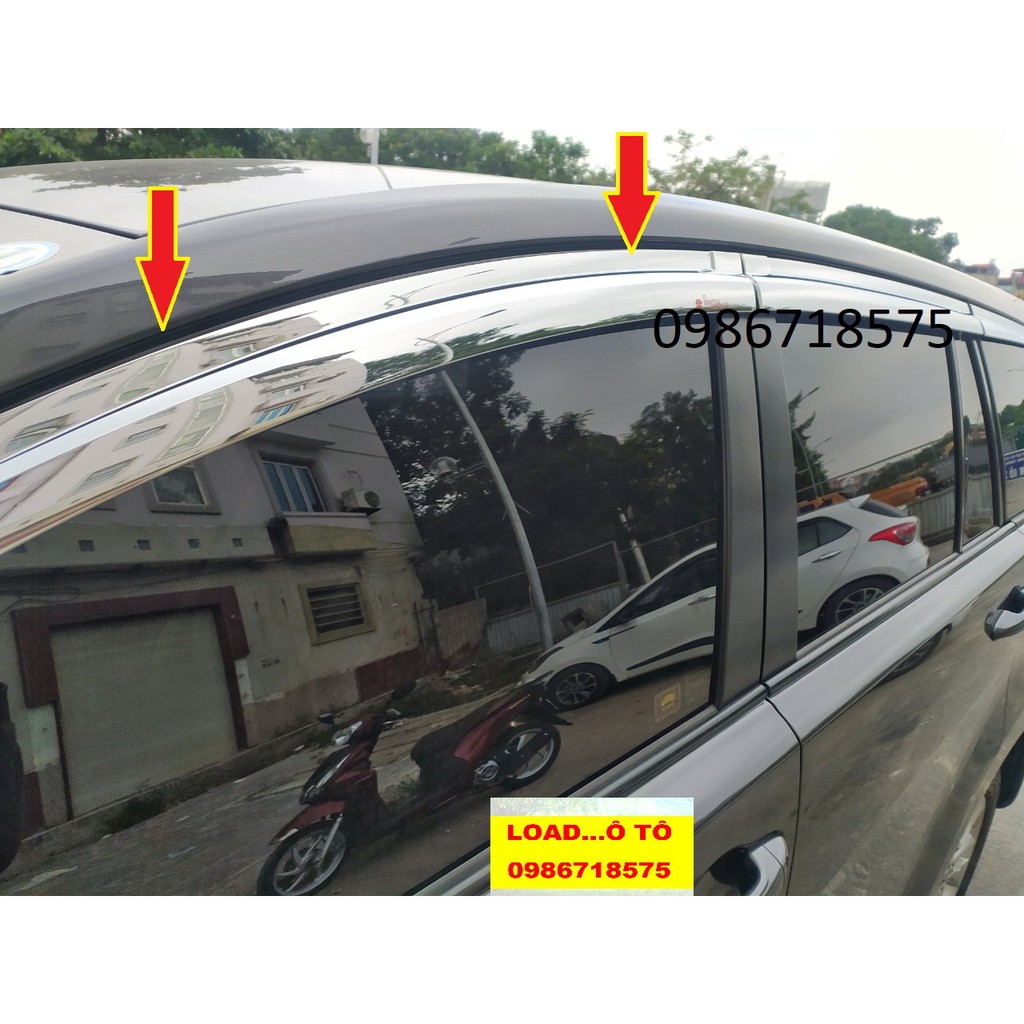 VÈ CHE MƯA Xe Toyota Innova 2017-2021 Chỉ Mạ Crom Toàn Bộ Cao Cấp Đẹp Nhất Thị Trường Mẫu 8 chi tiết