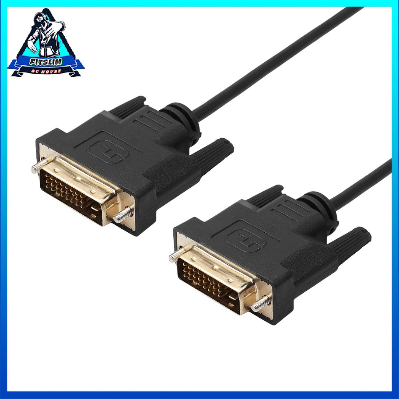 Phổ biến 1.8M / 3M / 5M DVI D tới DVI-D Vàng Nam 24 + 1 Pin Cáp truyền hình liên kết kép