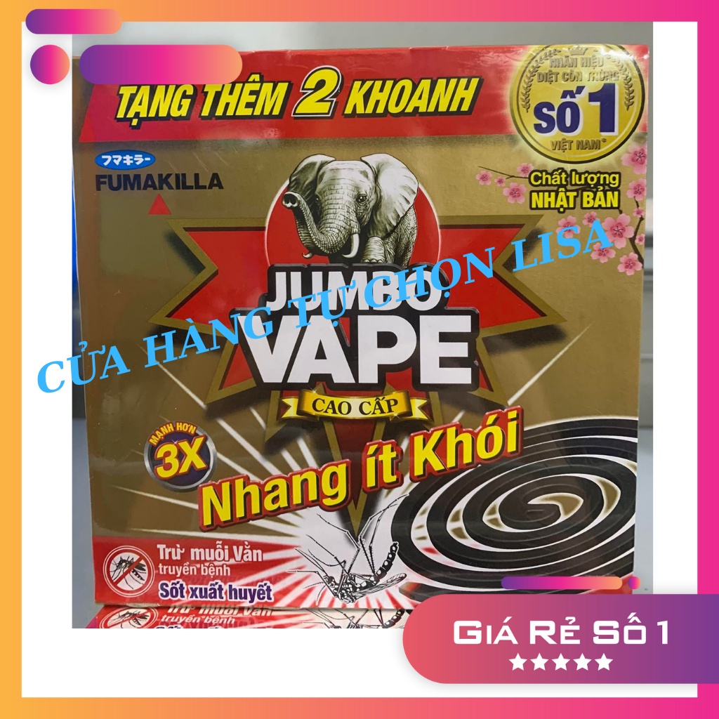 Nhang trừ muỗi cao cấp jumbo hộp 10 khoanh mạnh gấp 3 lần tặng kèm 2 khoanh