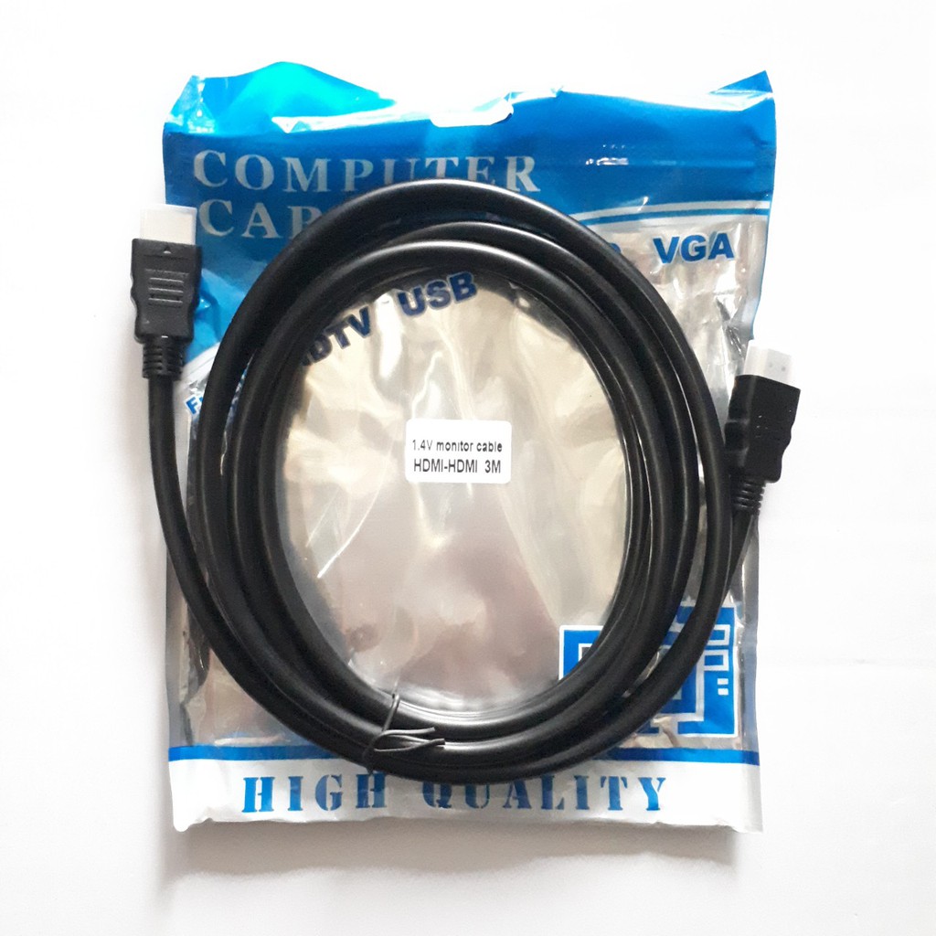 Dây Cáp HDMI 3m tròn chất lượng cao. Hỗ trợ độ phân giải Full HD 1080P, 1440P, 1600P