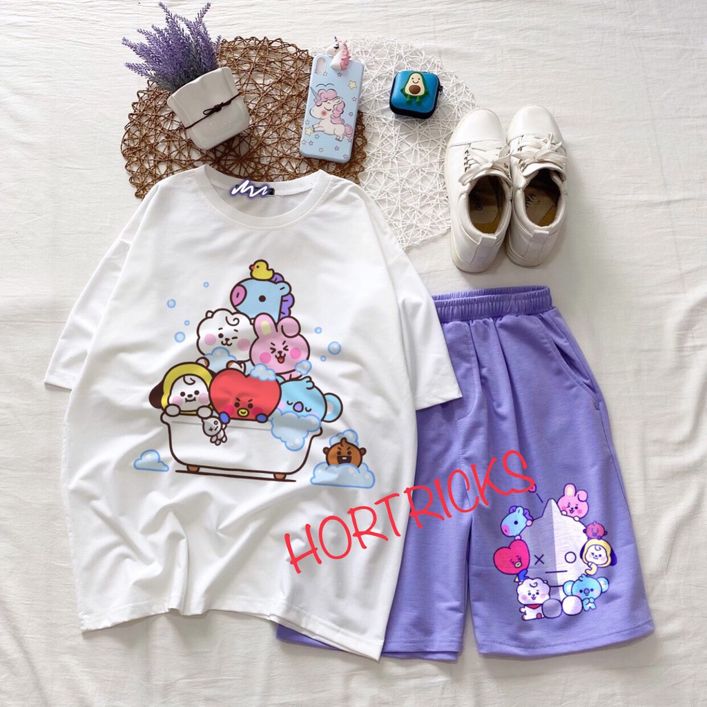 SET ÁO & QUẦN BTS (ÁO FREESIZE)