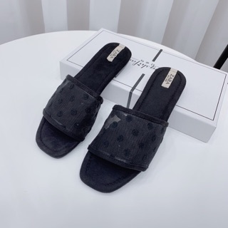 Dép zara lưới chấm bi quai ngang fullbox