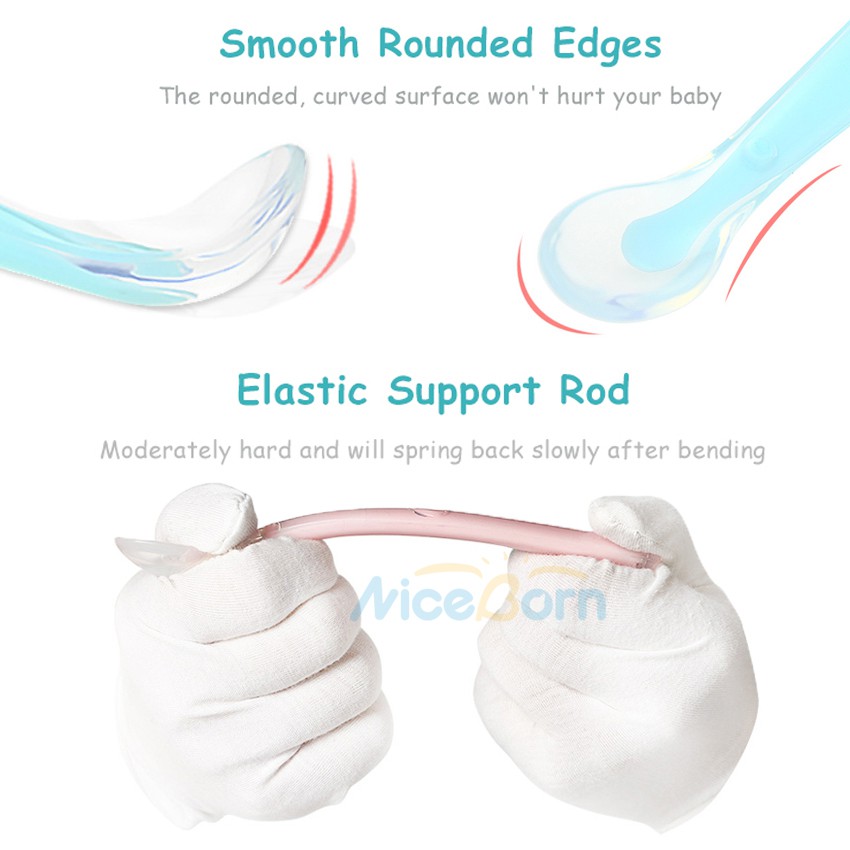 Bộ 3 thìa silicon cho trẻ em tập ăn