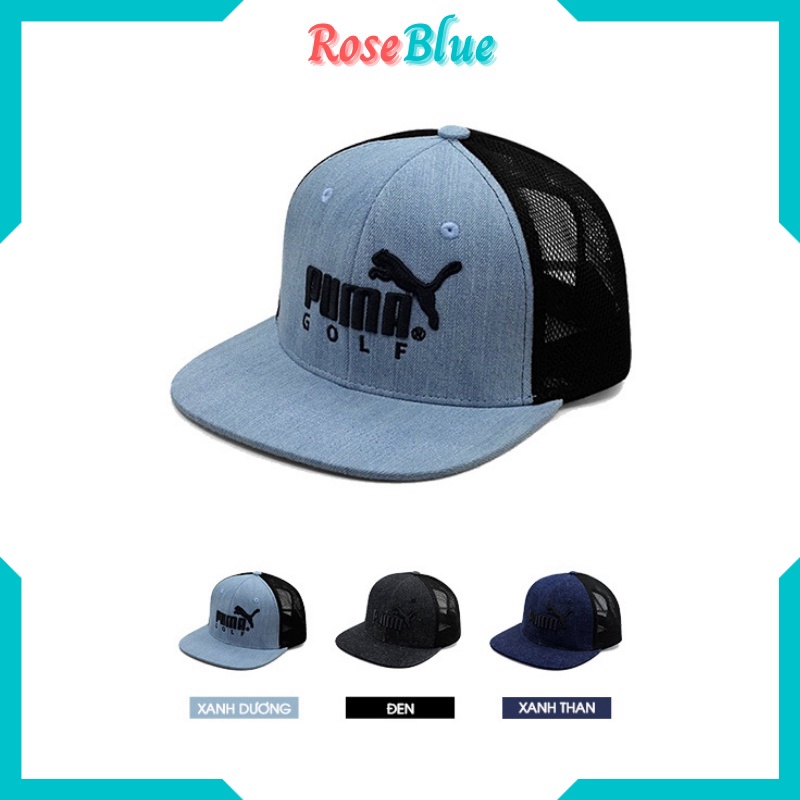 Mũ nón snapback cao cấp chính hãng nón hiphop nam nữ PM vải jean phối lưới form đẹp thời trang vnxk phong cách